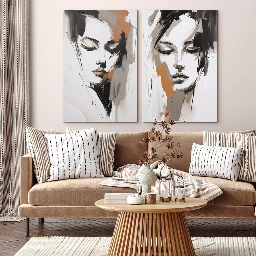  Peintures Portrait abstrait d'une jeune fille m30004