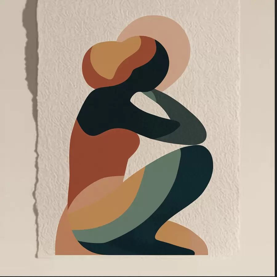 Fotobehang Zittende menselijke figuur f47840