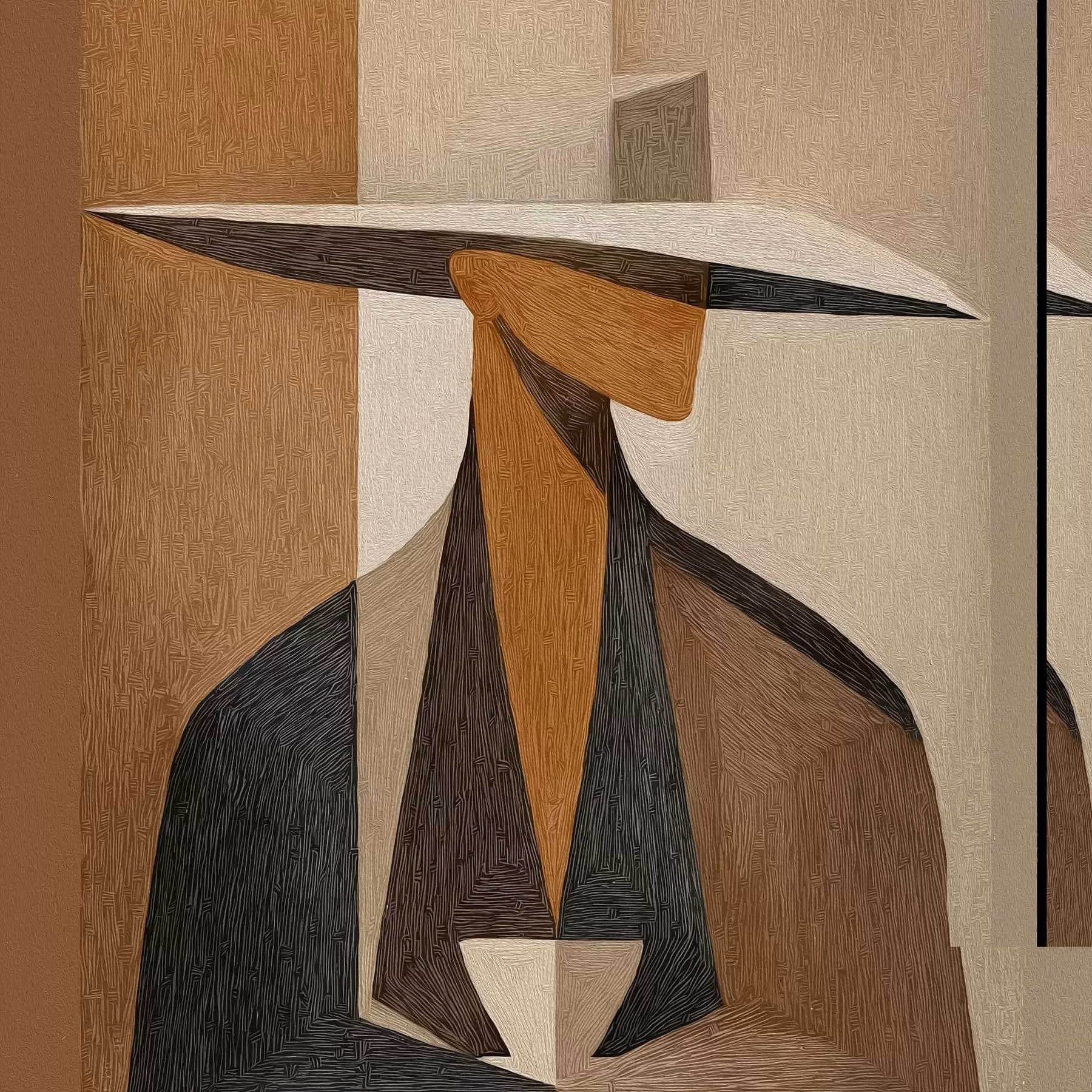 Fotobehang Abstract portret met hoed f47841