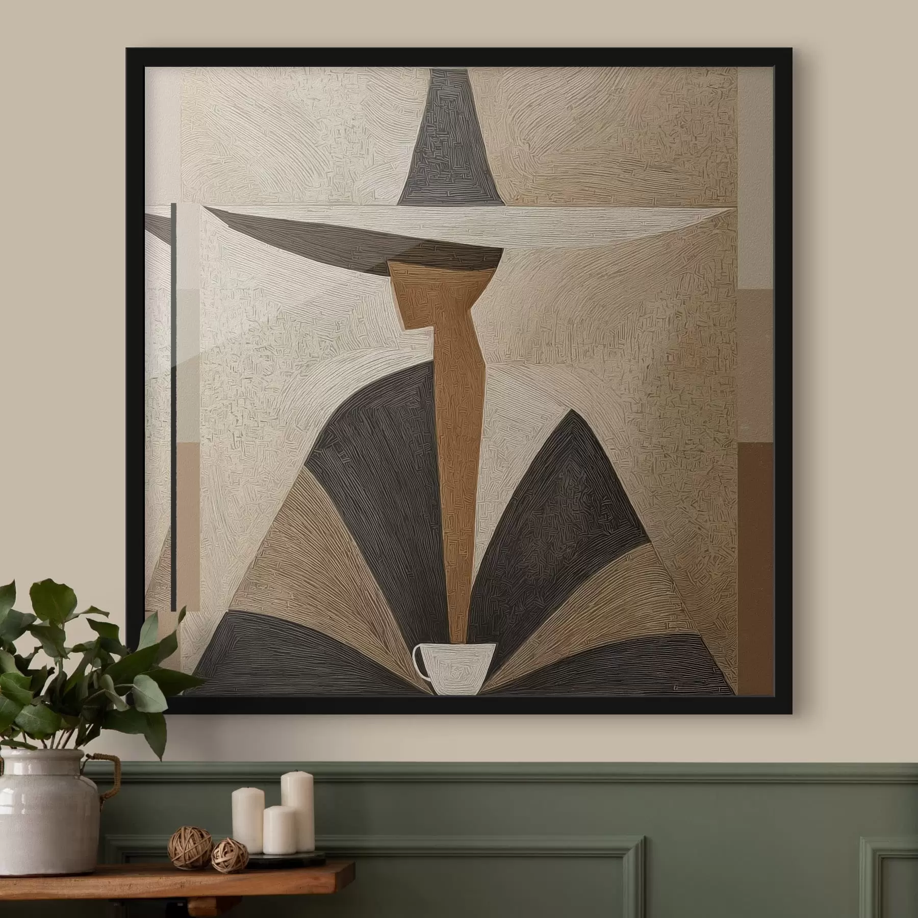 Fotobehang Abstract portrait with a hat f47842