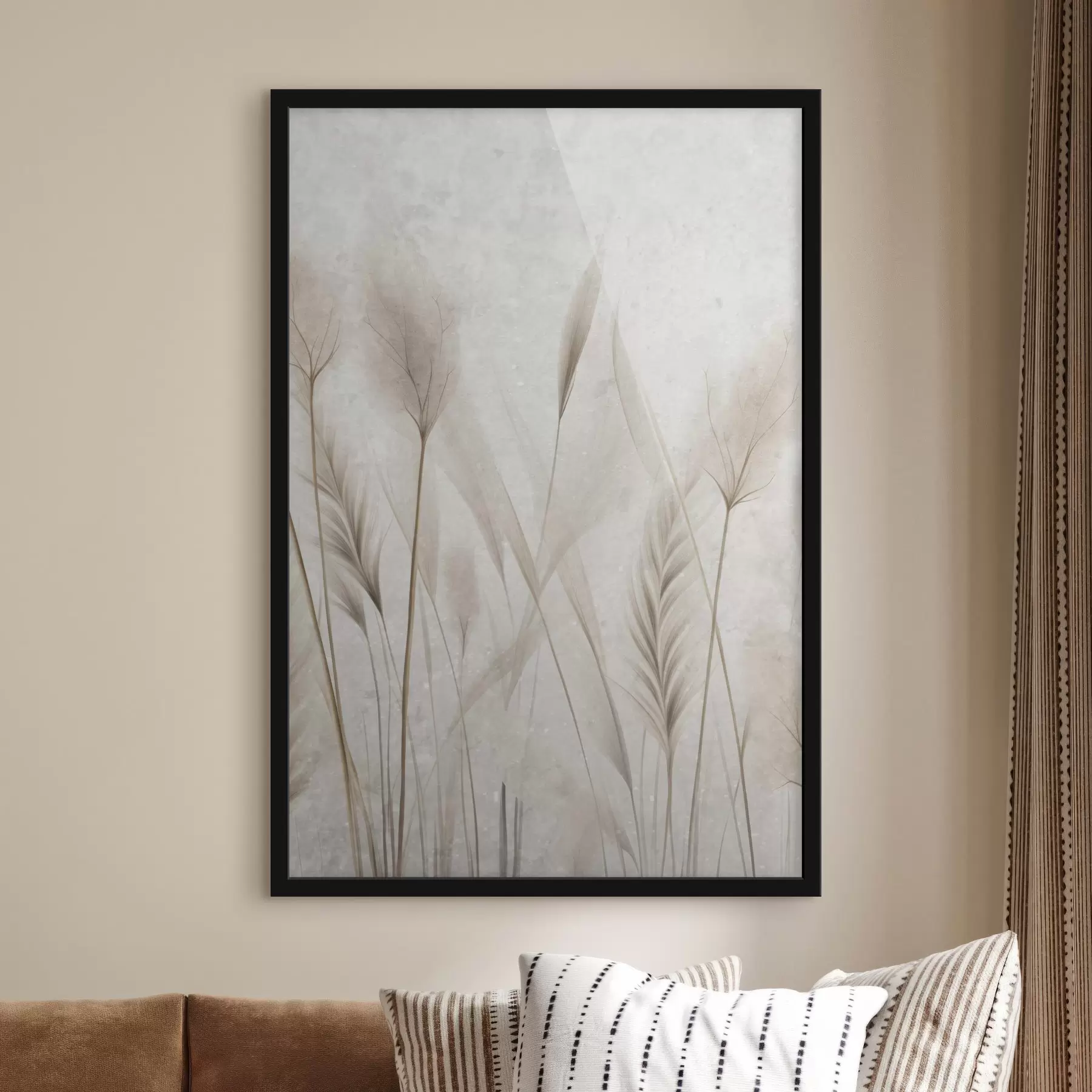 Fotobehang Delicaat gras op een verouderde achtergrond f47853