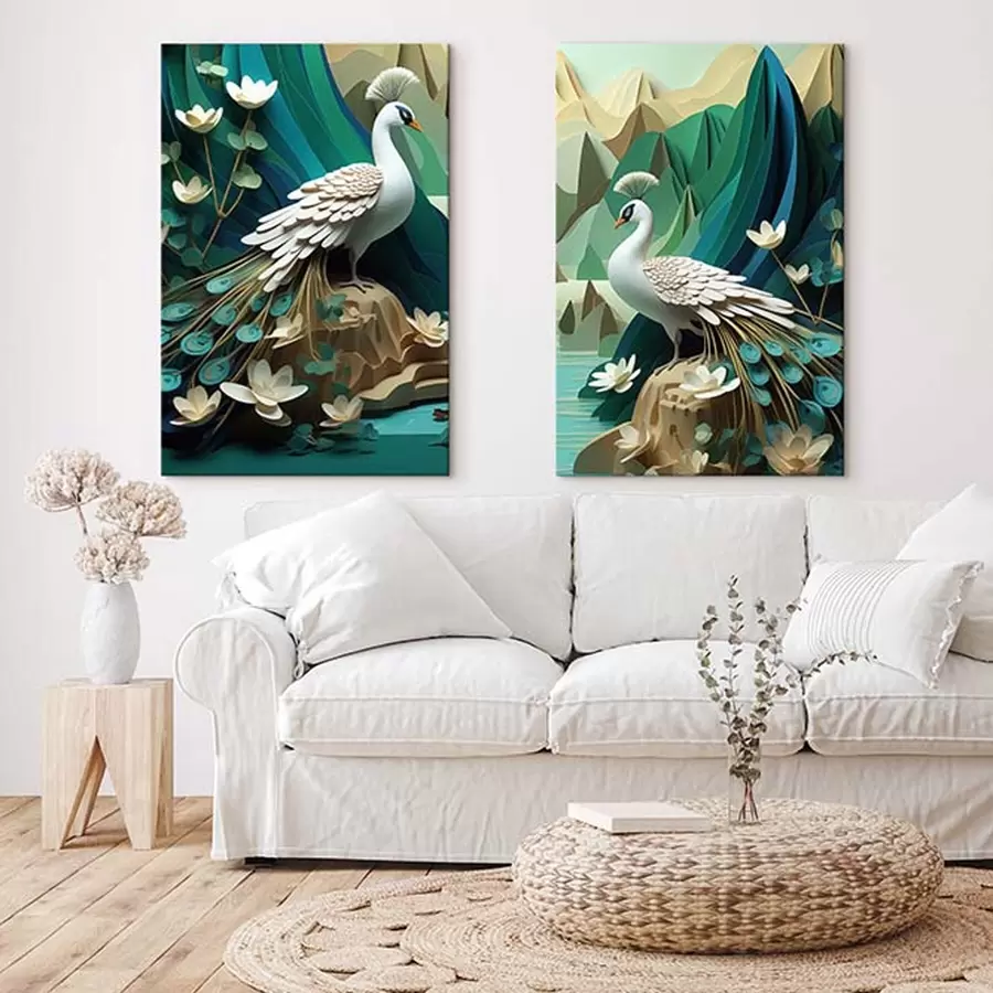  Peintures De magnifiques paons m30020