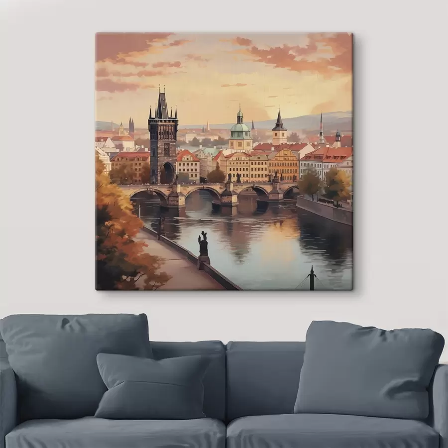  Peintures Vue de Prague, République tchèque s47897