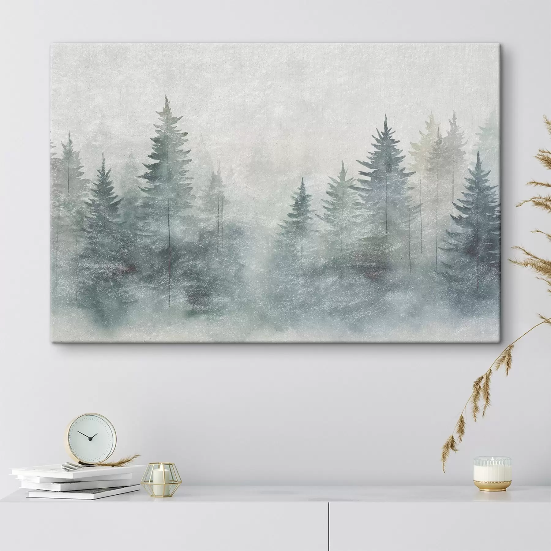  Peintures Forêt de conifères, style grunge s47894