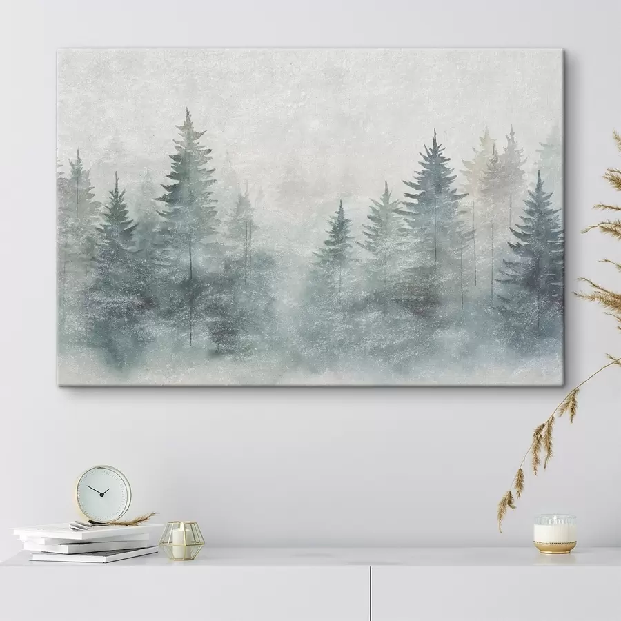 Fotobehang Naaldbos, grunge-stijl s47894