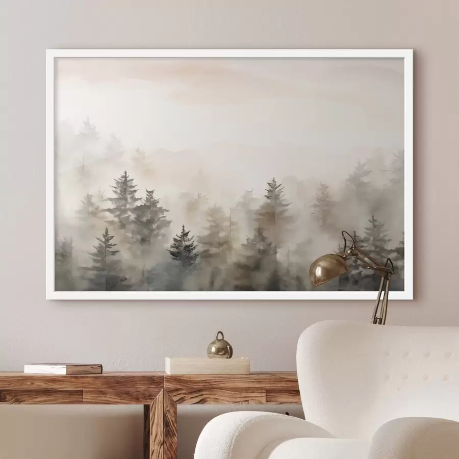 Fotobehang Aquarel bos, imitatie f47885