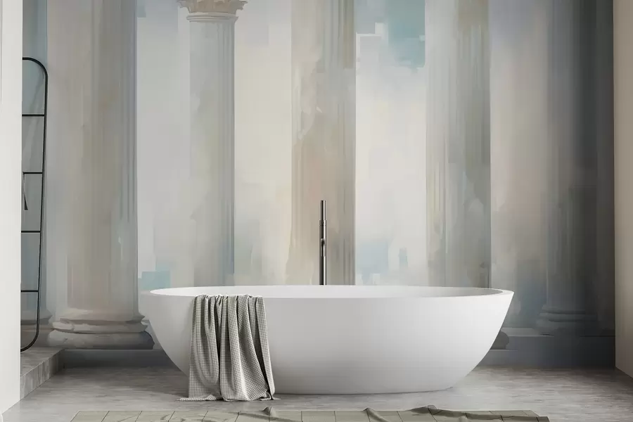 Fotobehang Kolommen imitatie van schilderij w05228