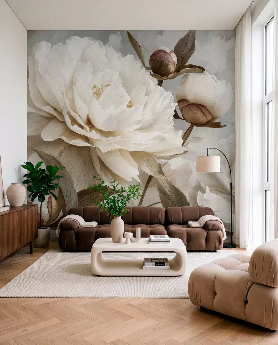 Papier peint photo Grandes pivoines w09689