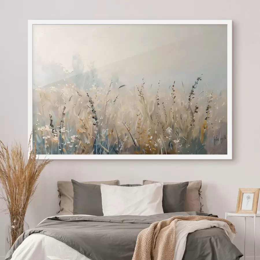 Fotobehang Veldplanten, imitatie-olieverfschilderij f48004