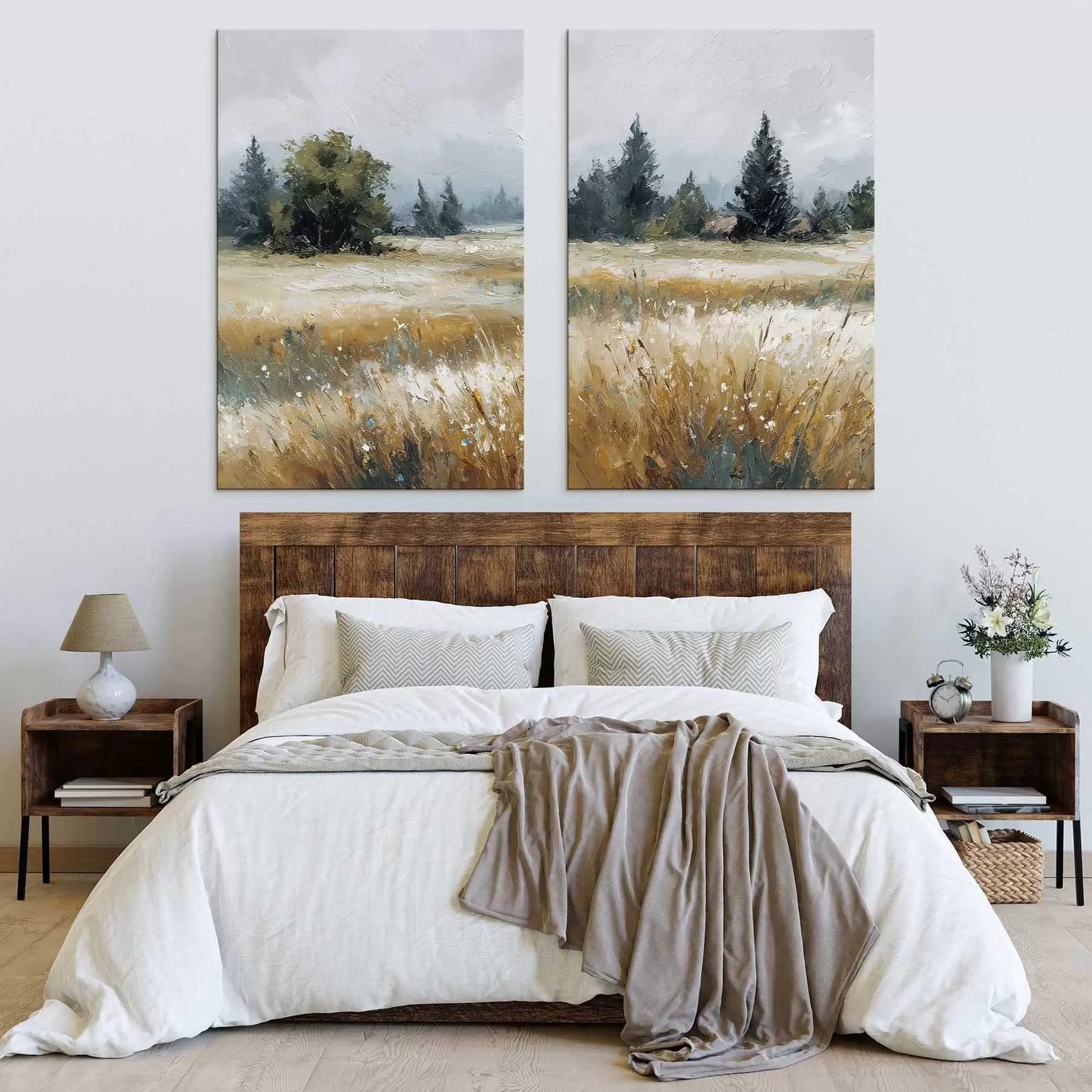  Schilderijen Veldplanten, imitatie-olieverfschilderij m30047