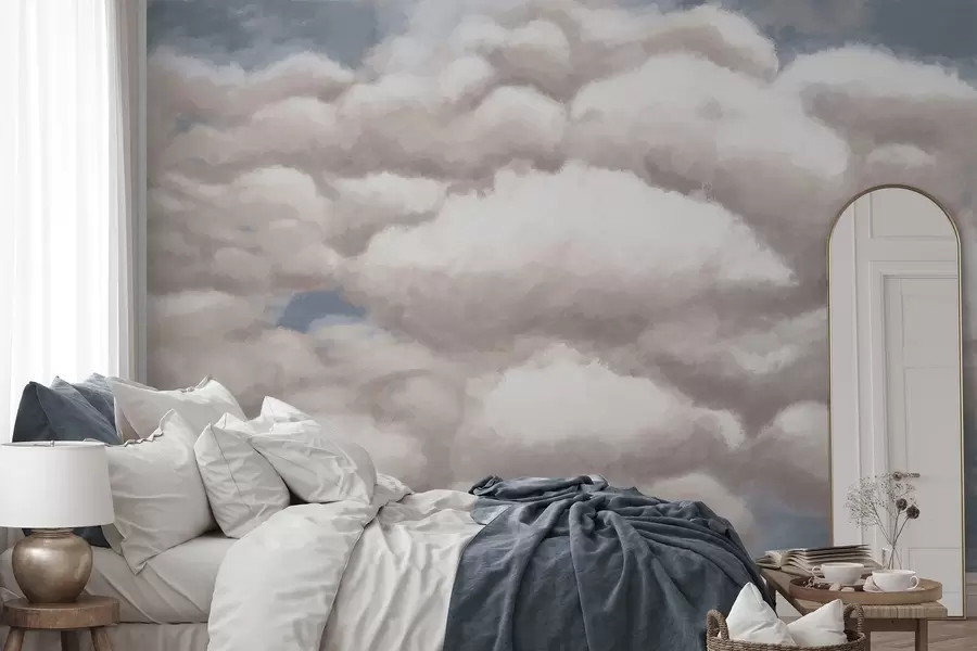 Papier peint photo Nuages cotonneux dans un ciel bleu w05143