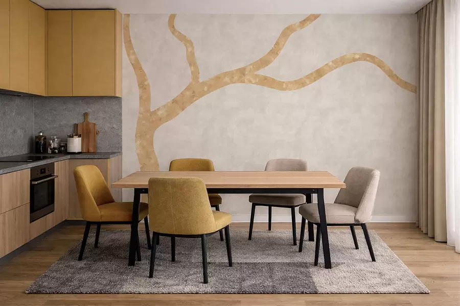 Papier peint photo Branche claire sur fond pâle w05144