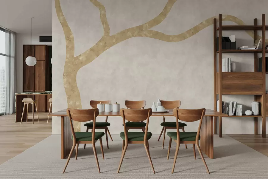 Papier peint photo Branche claire sur fond pâle w05144