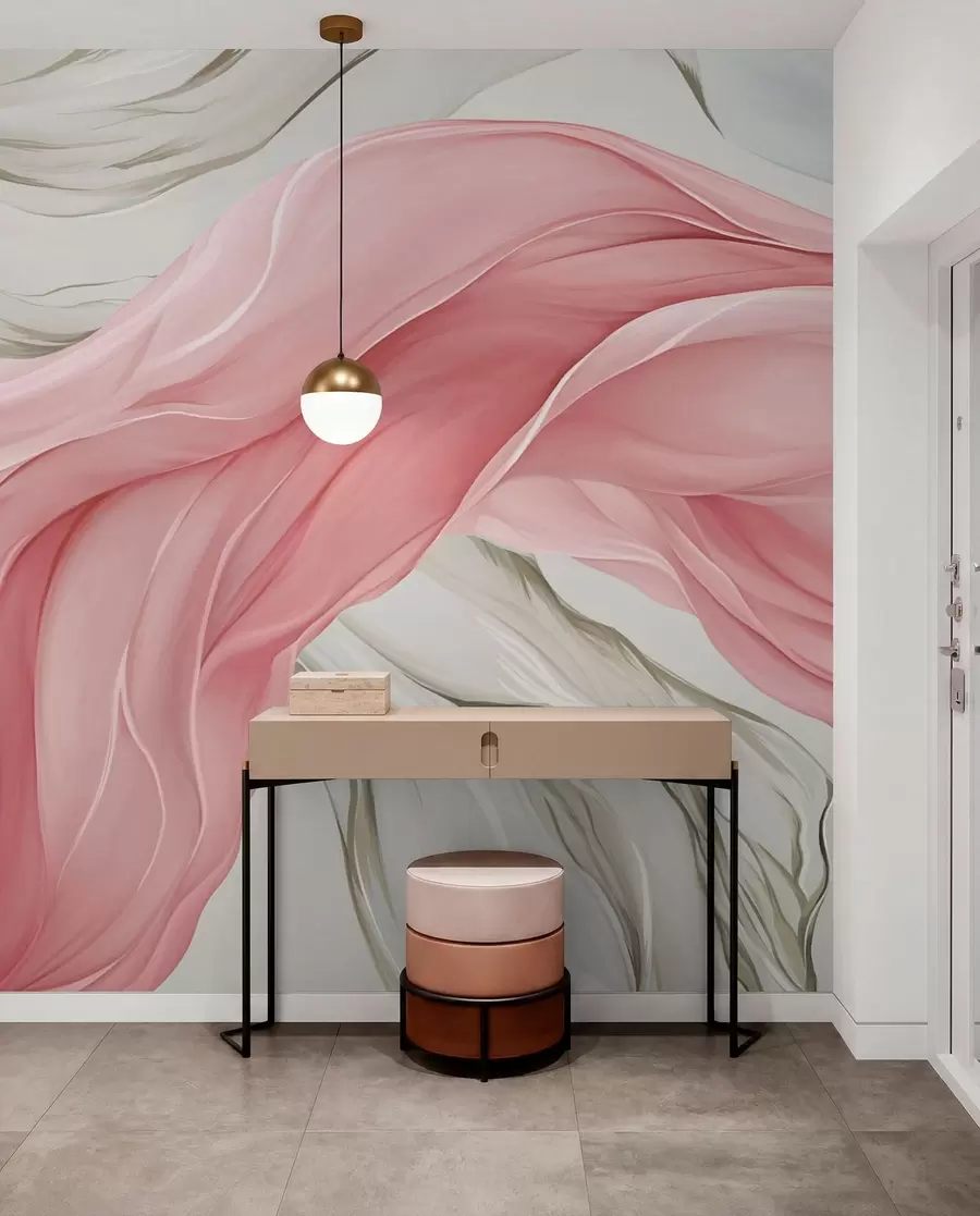 Fotobehang Golvende roze stof w05152v2