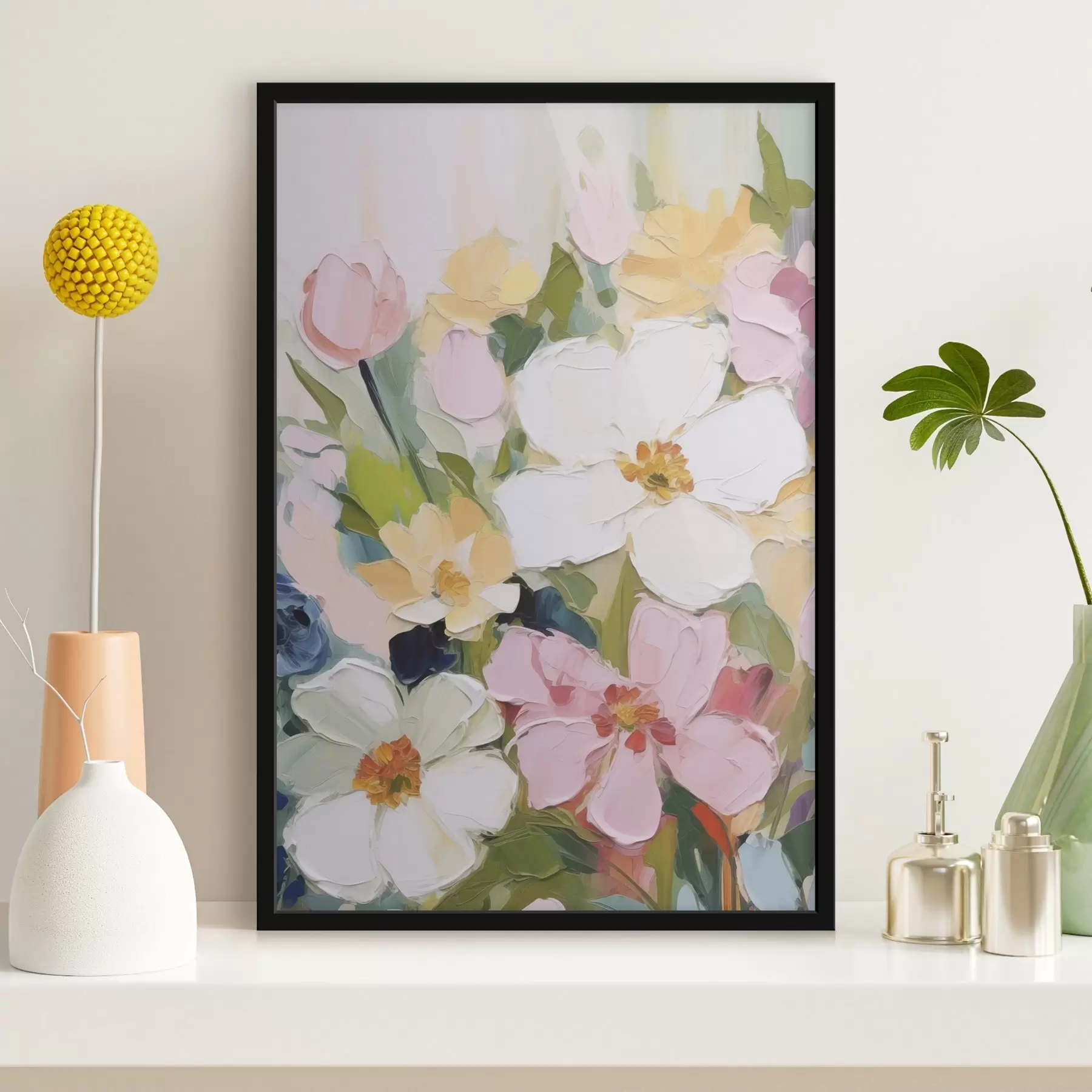 Papier peint photo Fleurs lumineuses imitation peinture f48049