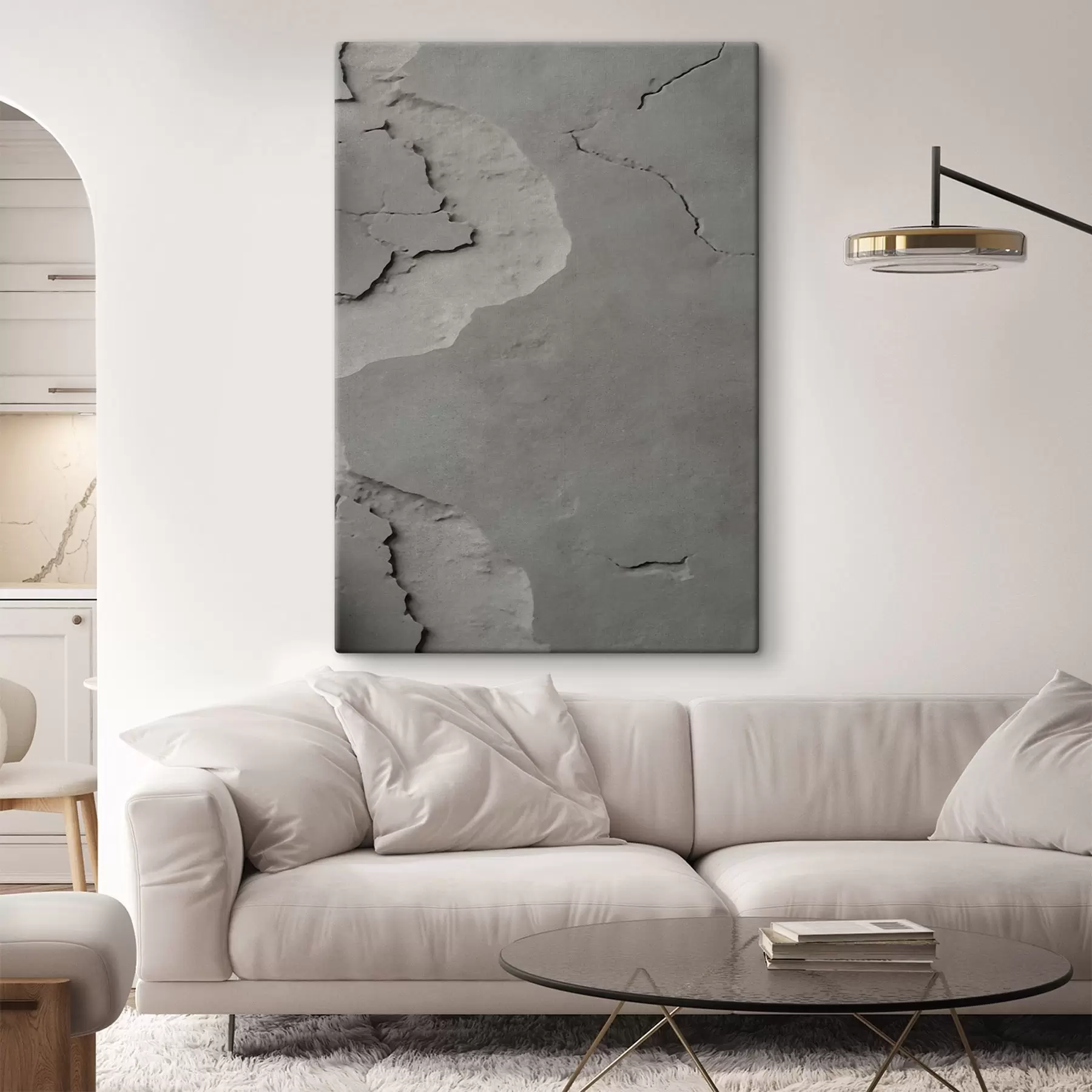  Schilderijen Grijs beton, imitatie s48106