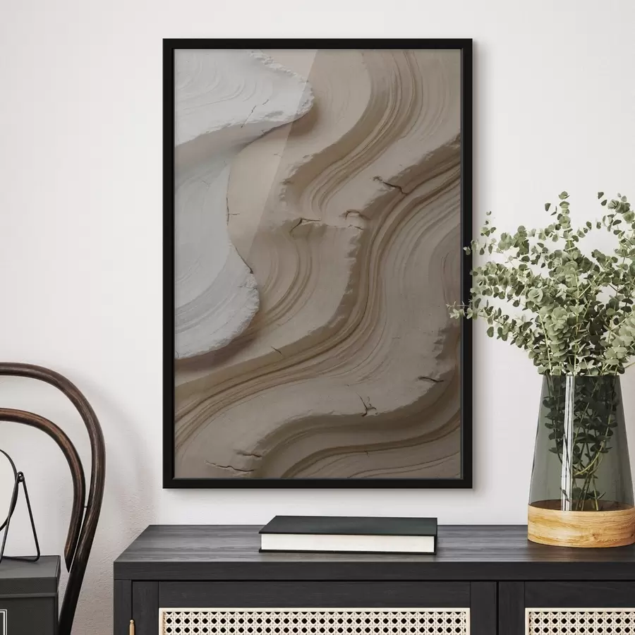 Papier peint photo Imitation de moulures claires et beiges f48108