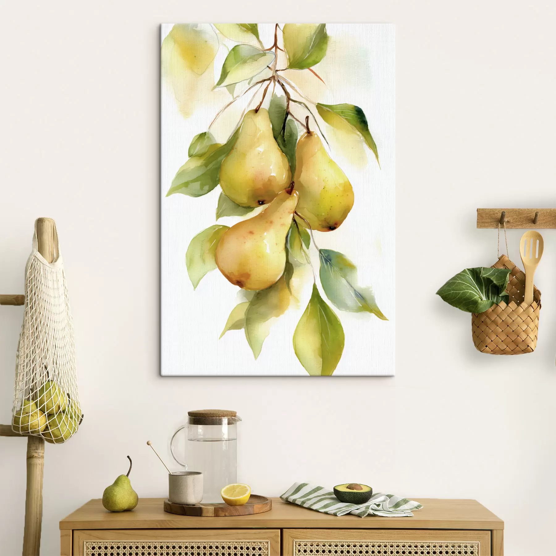  Peintures poires jaunes juteuses peintes à l'aquarelle s47932