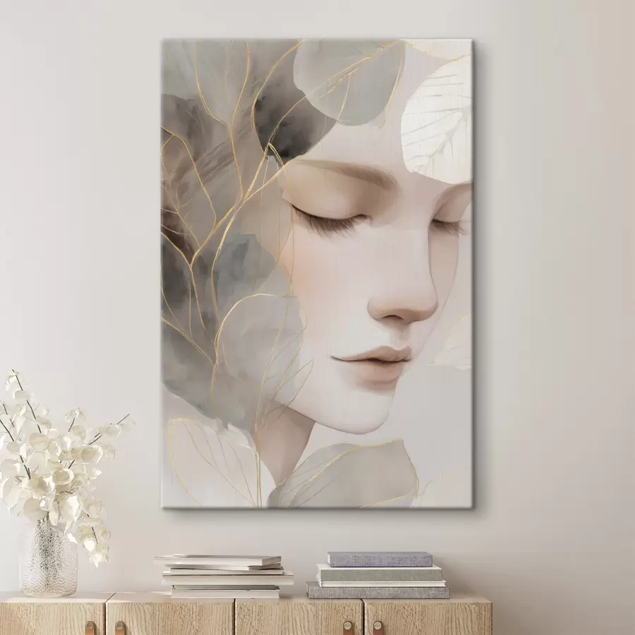  Peintures fille dans les feuilles s47937