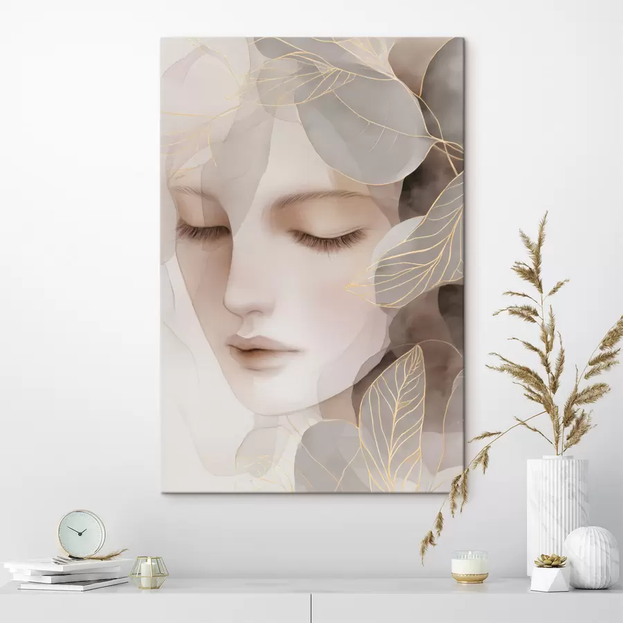  Peintures fille dans les feuilles s47938