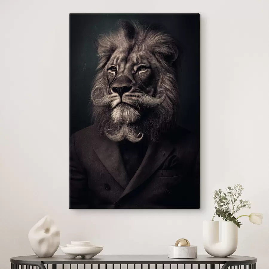  Peintures lion avec une barbe de barbier s47947