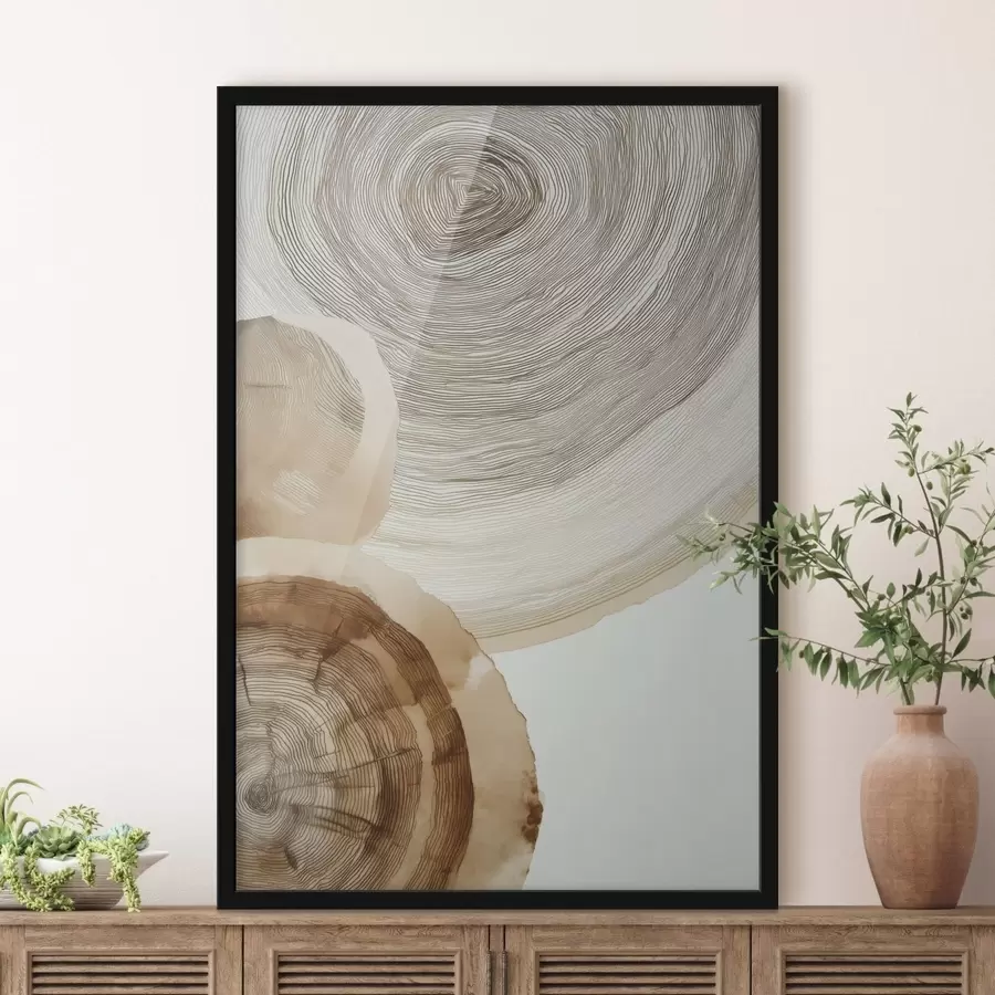 Papier peint photo anneaux annuels abstraits f47934