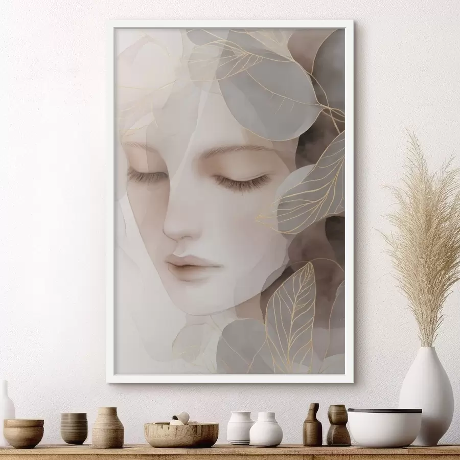 Fotobehang meisje in de bladeren f47938