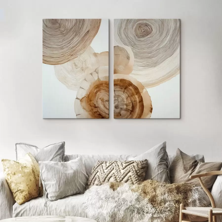  Peintures anneaux annuels abstraits m30089