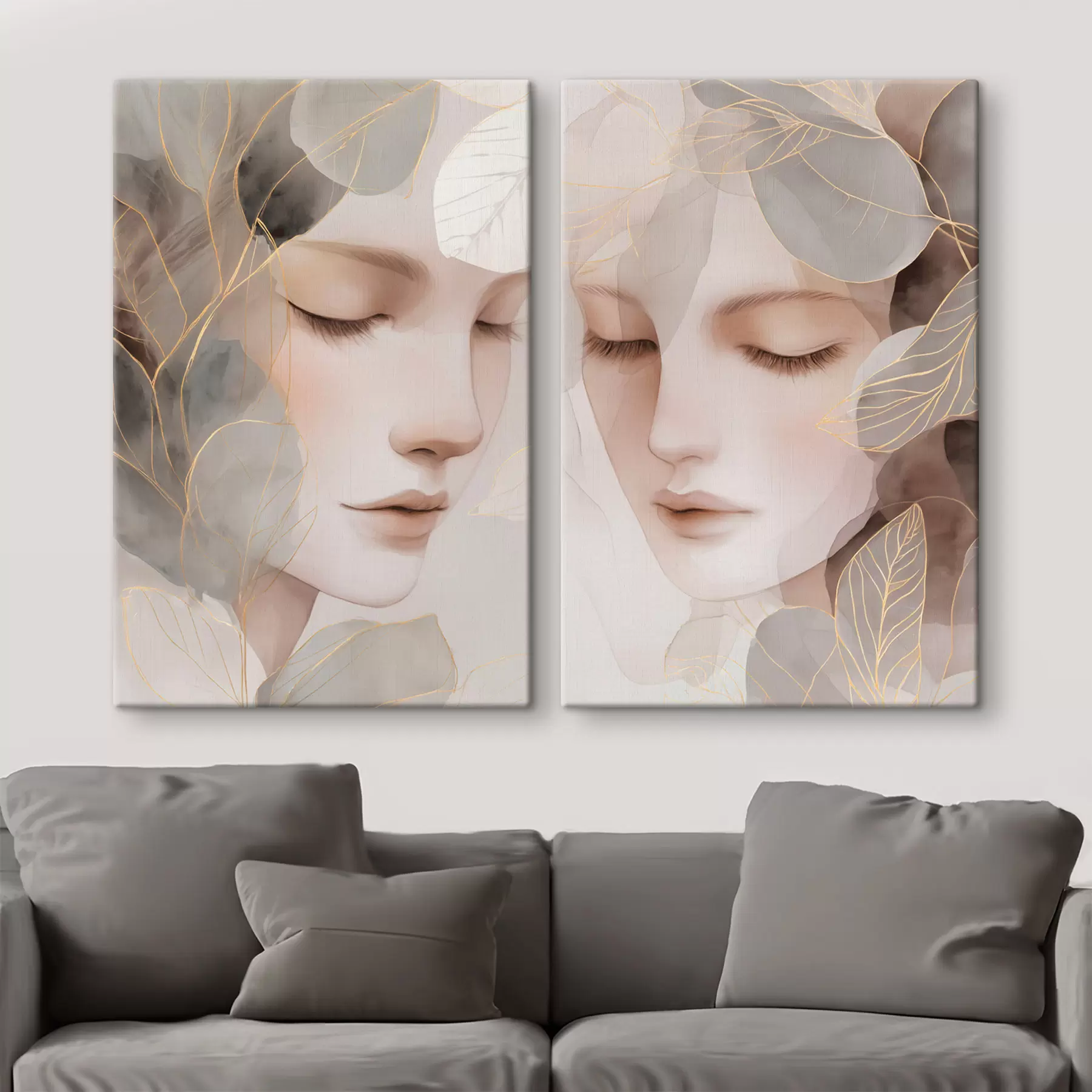  Schilderijen meisje in de bladeren m30091