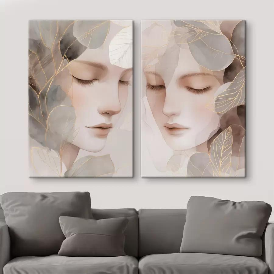  Peintures fille dans les feuilles m30091