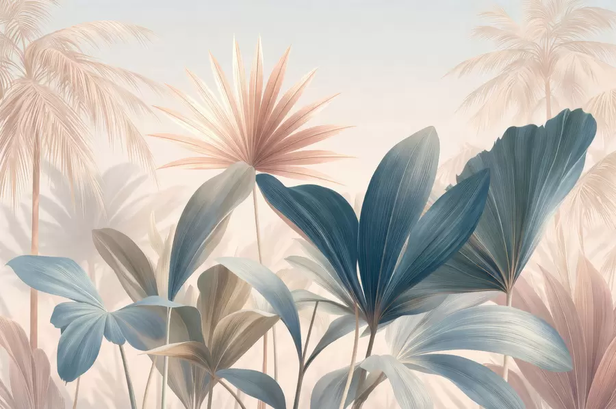 Fotobehang Verstrengelde tropische bladeren w05251