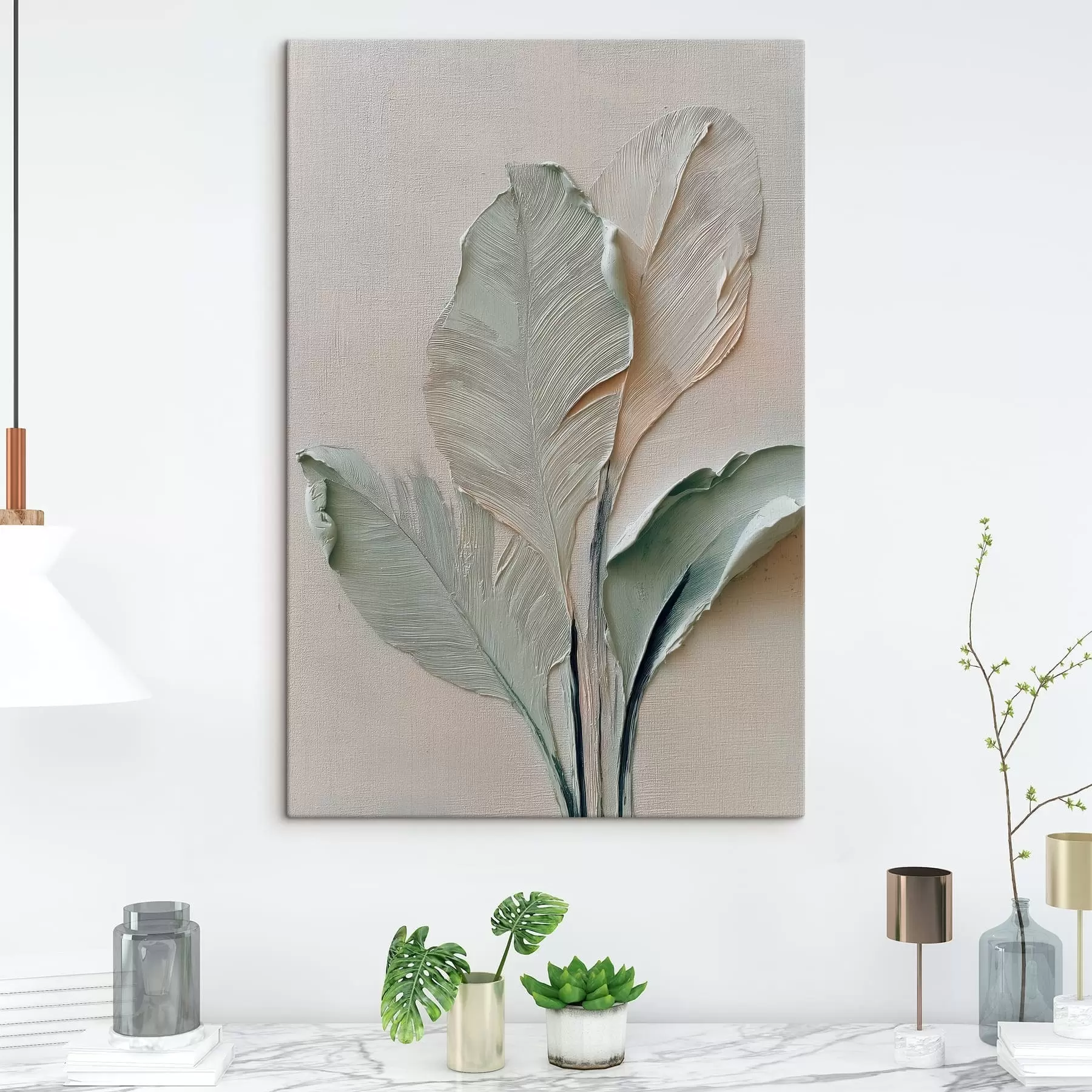  Schilderijen Abstracte bladeren s48130