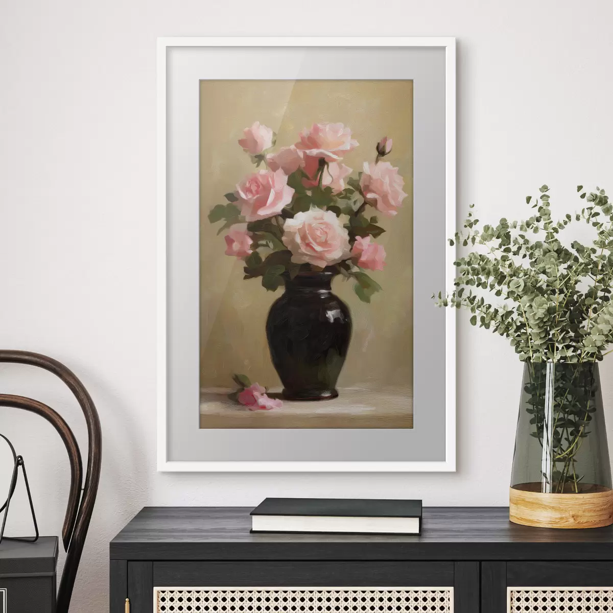 Affiche Vase avec des roses f48125