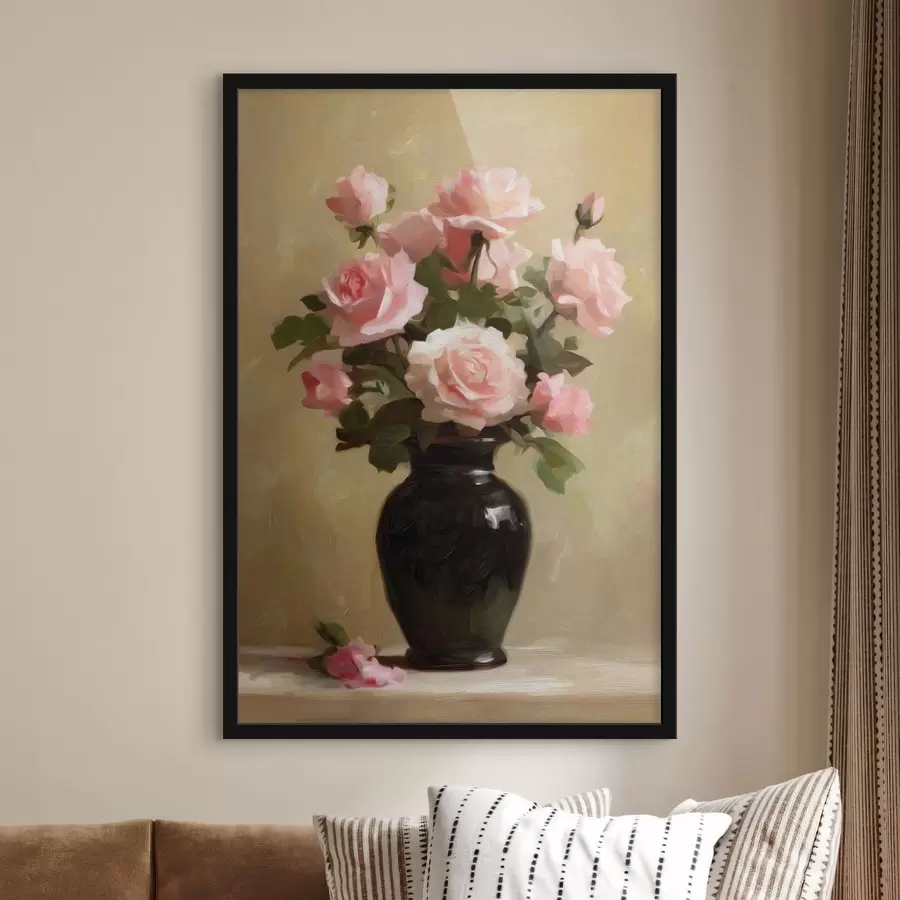 Fotobehang Vaas met rozen f48125