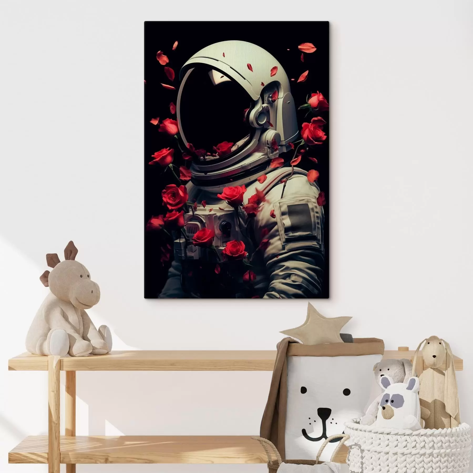  Peintures portrait surréaliste d'un astronaute en combinaison spatiale blanche s48113