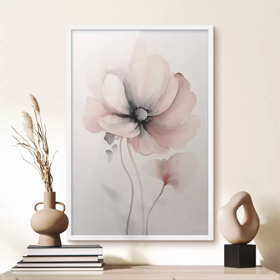 Fotobehang delicate bloem in waterverf f48074