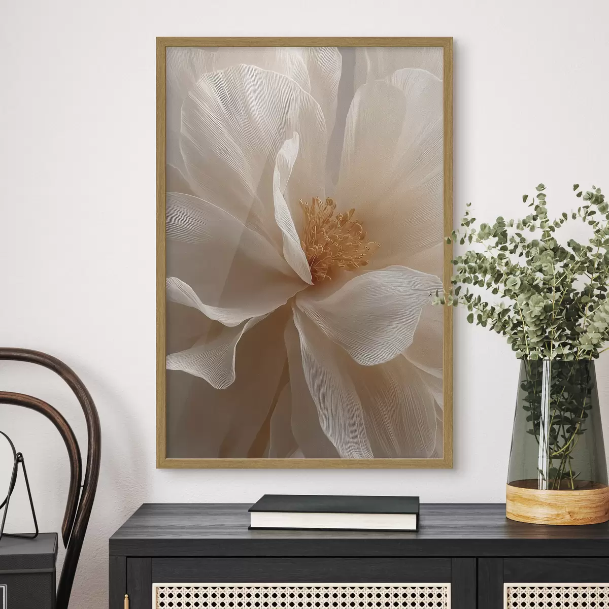 Poster macro bloemcompositie in warme  tinten f48120