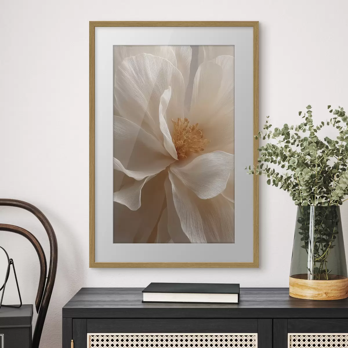 Poster macro bloemcompositie in warme  tinten f48120