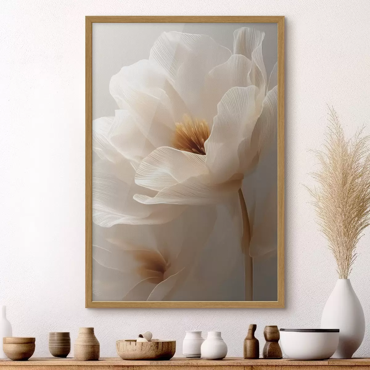 Affiche Composition florale macro dans des tons chauds f48121