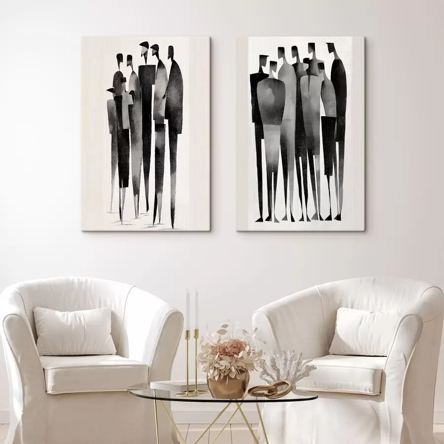 Fotobehang Zwart-witte abstracte figuren m30085