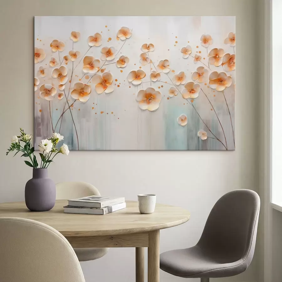  Peintures Fleurs claires avec des accents orange s48087