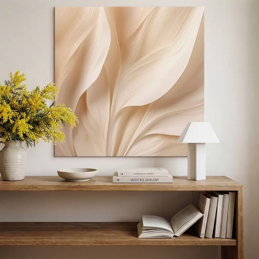  Peintures Lignes fluides abstraites beiges s48095