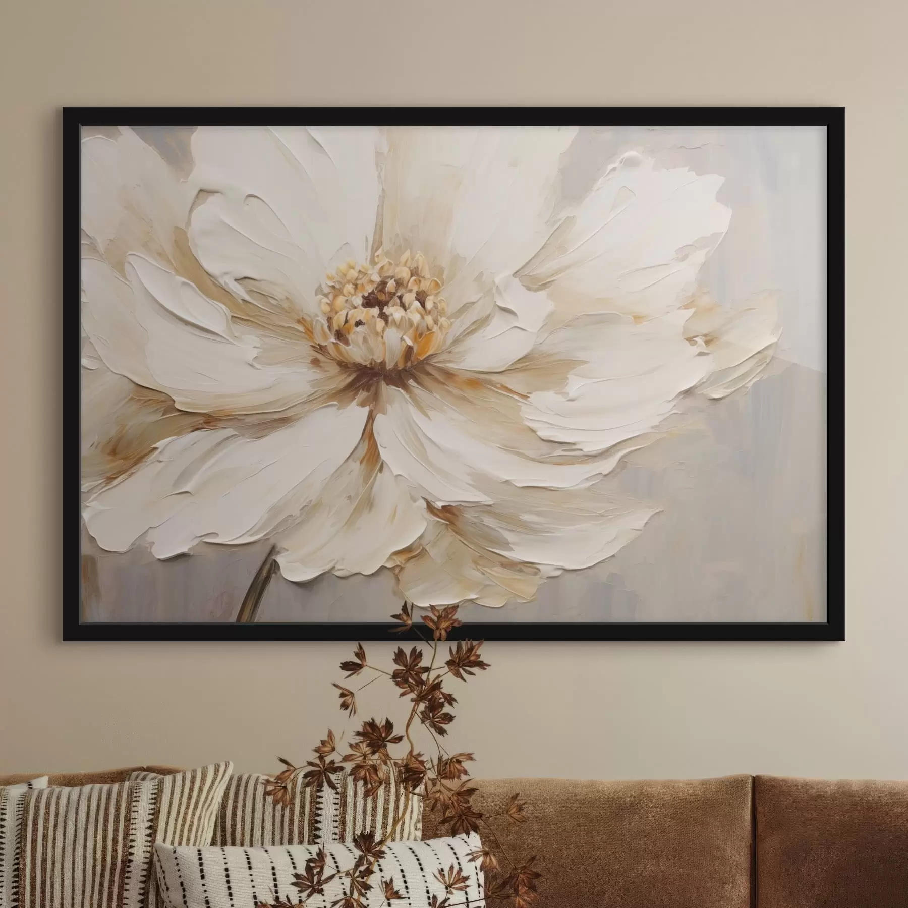 Fotobehang Close-up van licht gestructureerde bloem f48092