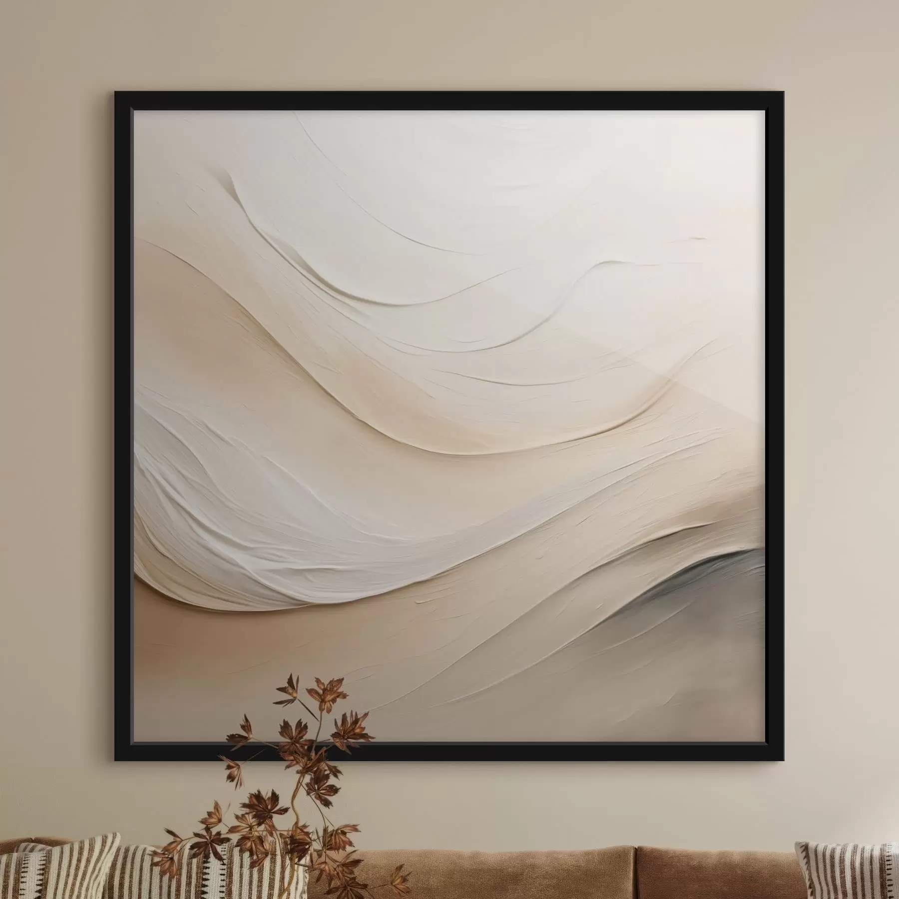 Fotobehang Gelaagde beige golven met zachte textuur f48099