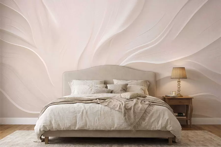 Fotobehang Delicate doorschijnende bladeren aan een tak w05267