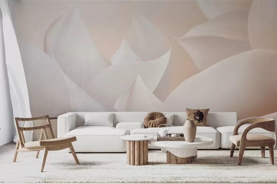 Papier peint photo Pétales doux couleur pêche et lait w09716