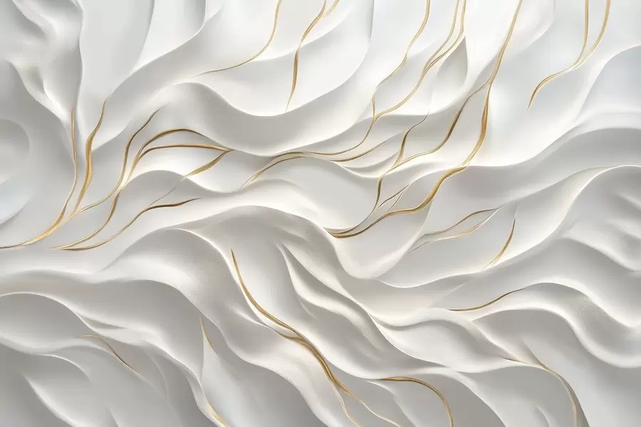 Fotobehang Grijze reliëfgolven met gele accenten w09724