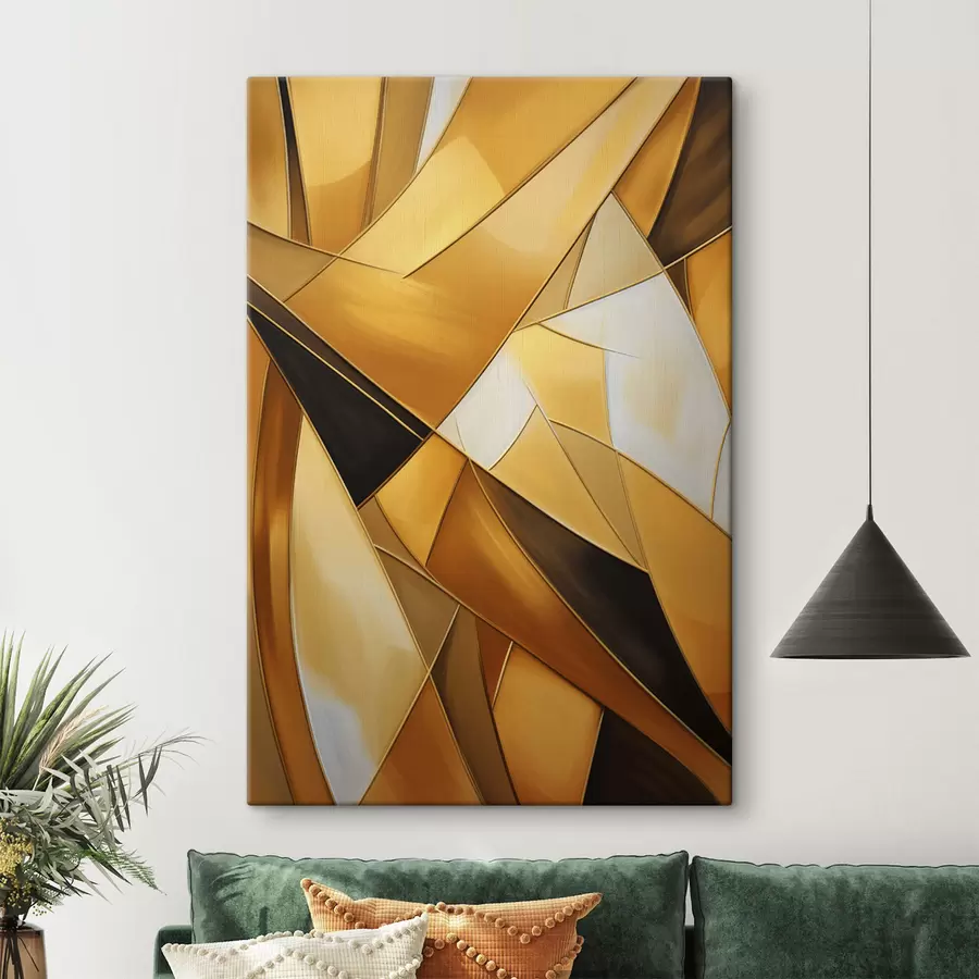  Peintures Formes géométriques abstraites dans des tons orange, marron et blanc avec des contours fins sur un fond texturé. s47863