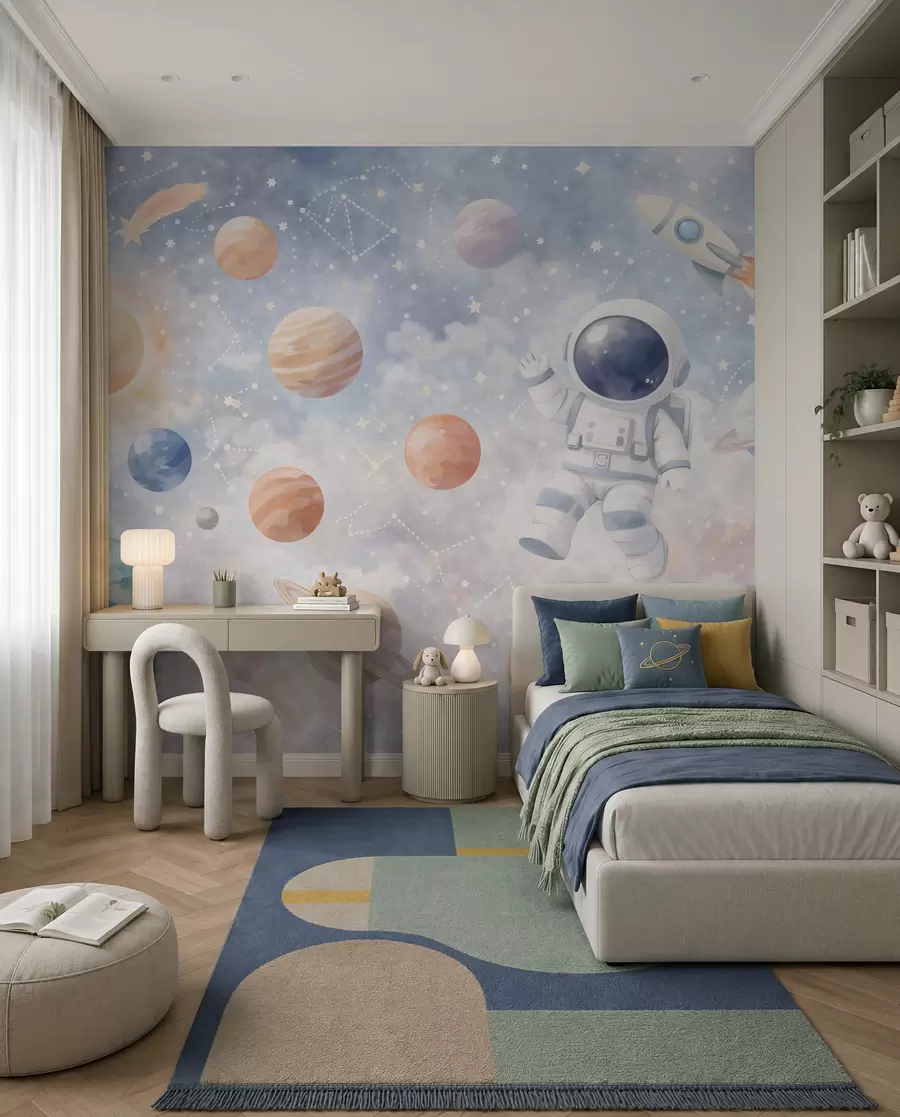 Papier peint photo Voyage du petit astronaute w05233