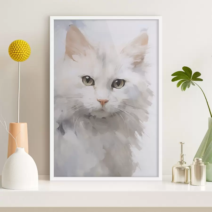 Fotobehang Kat imitatie schilderij f48162